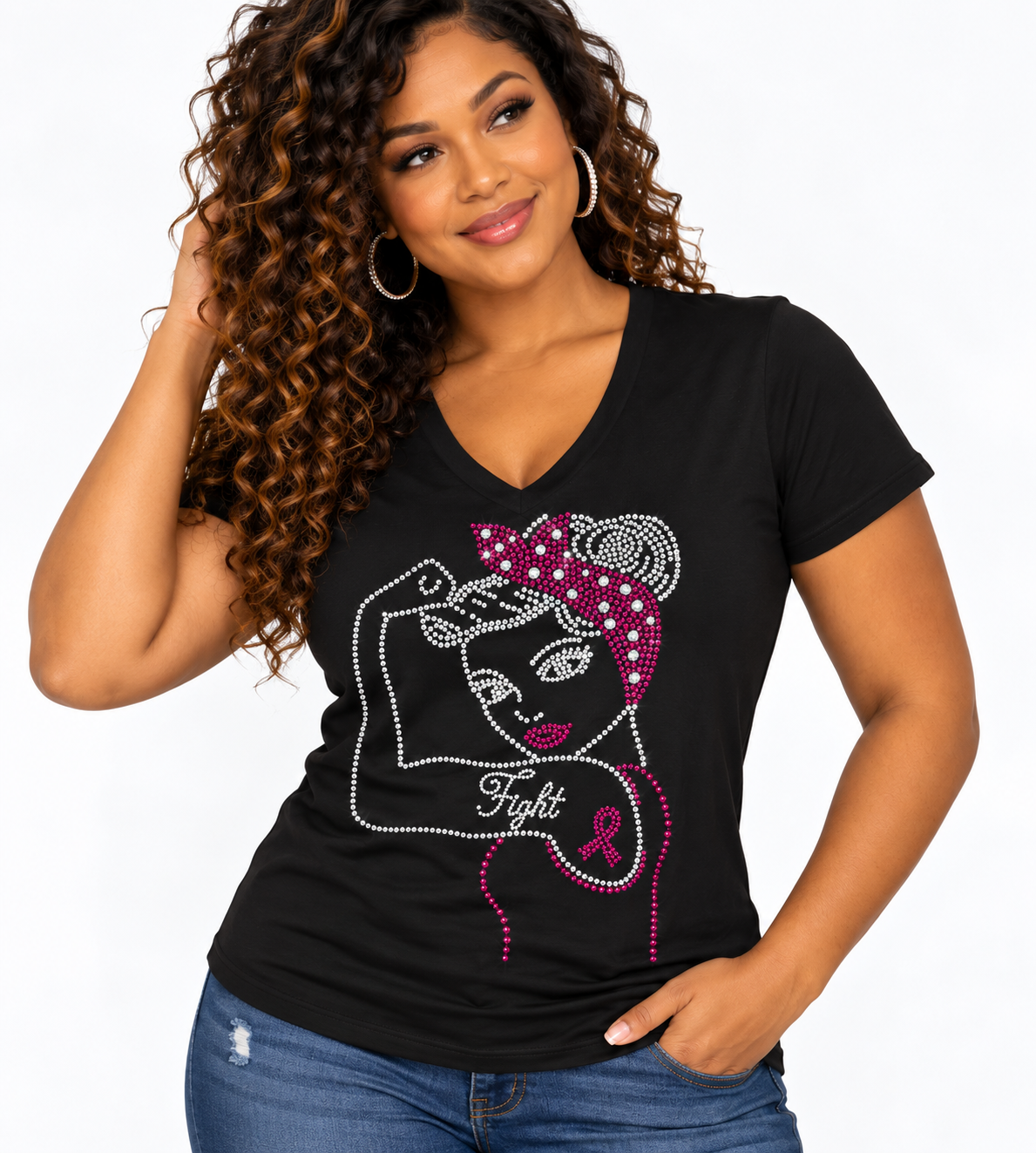 Rosie Fight Bling Rhinestone T-Shirt