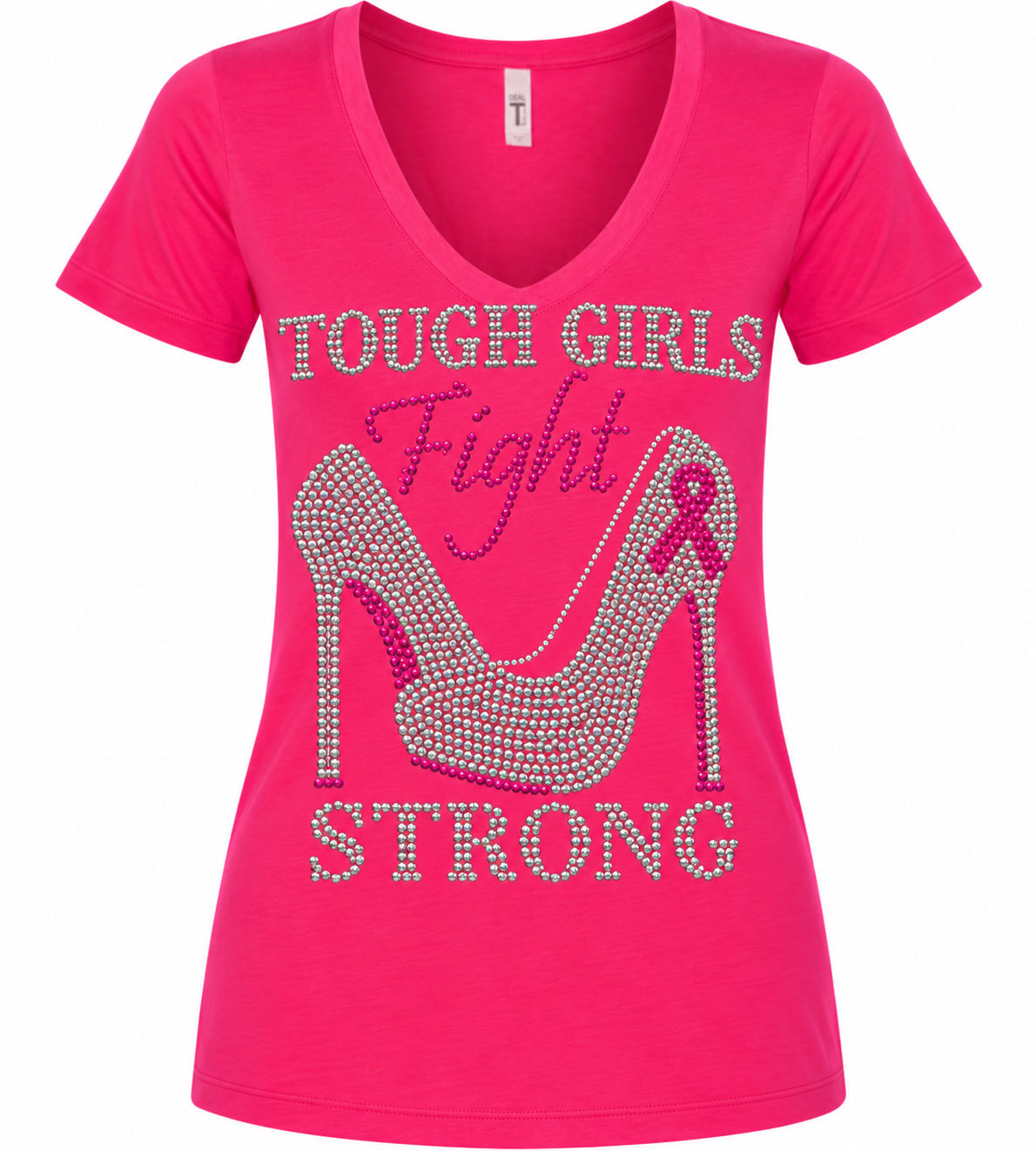 Tough Girls Fight Strong Bling Rhinestone T-Shirt