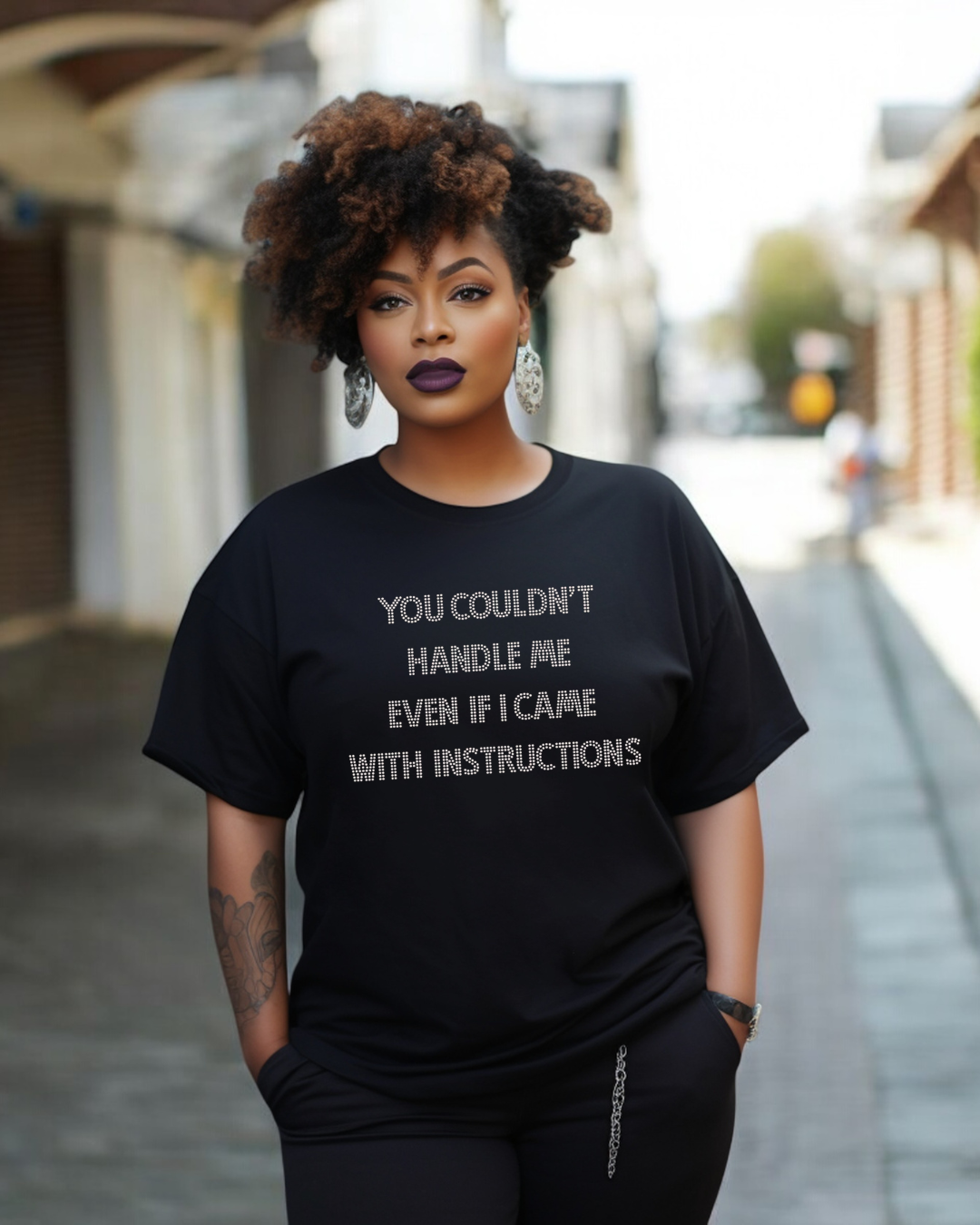 You Couldn't Handle Me Even If I Came With Instructions  Rhinestone T-Shirt