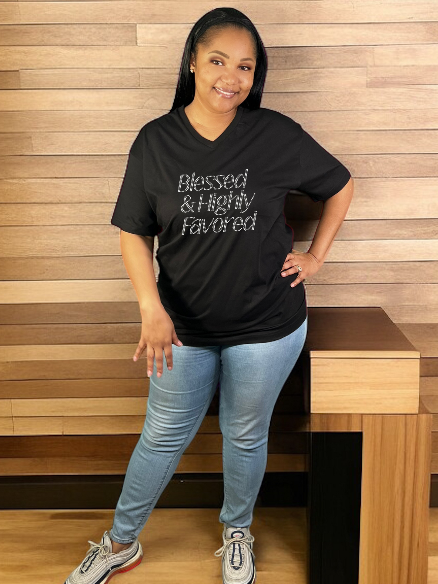 Blessed and Highly Favored Rhinestone T-Shirt