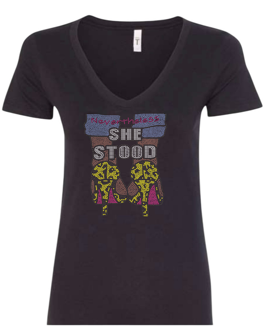 Nevertheless She Stood Rhinestone T-Shirt