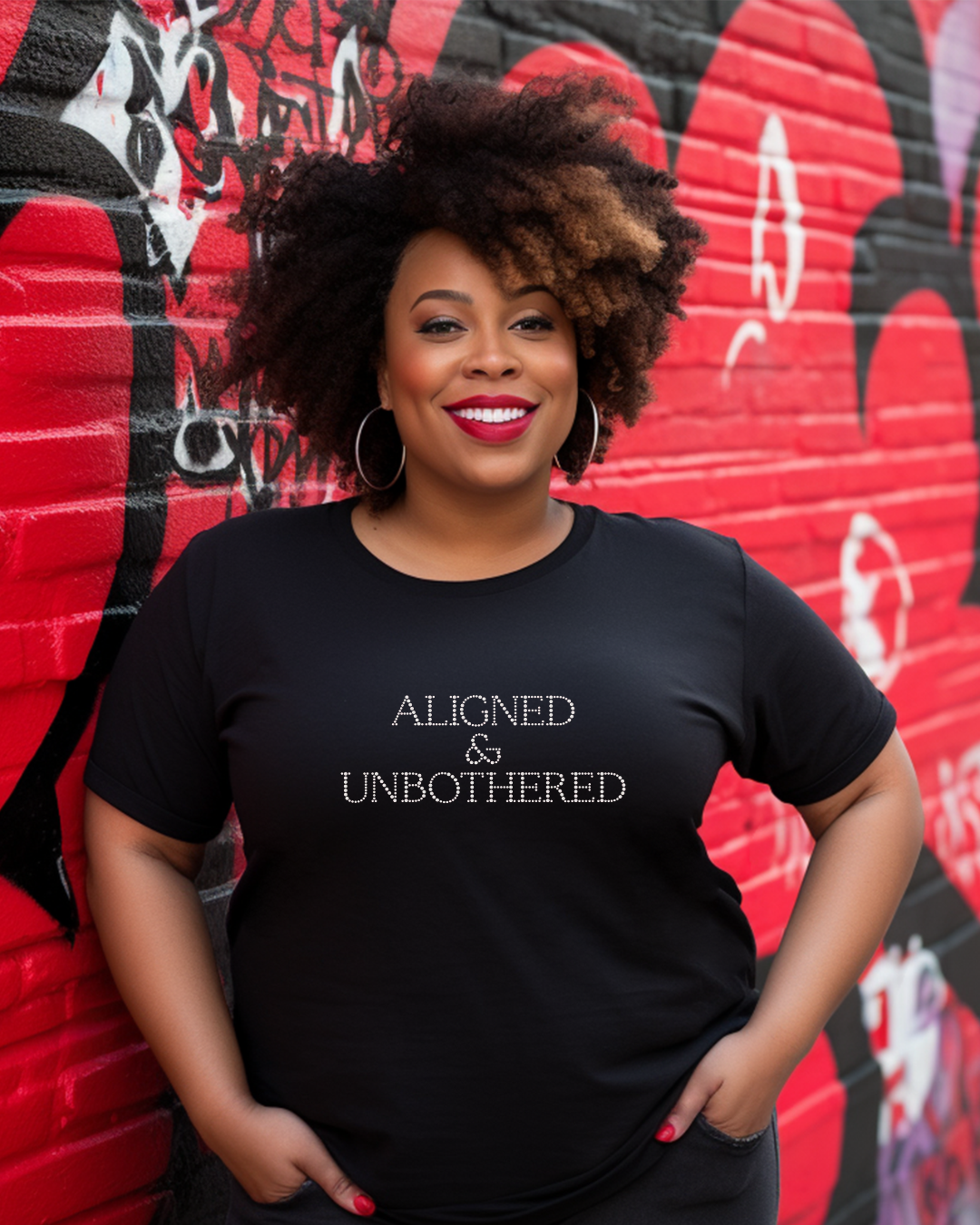 Aligned & Unbothered Rhinestone T-Shirt