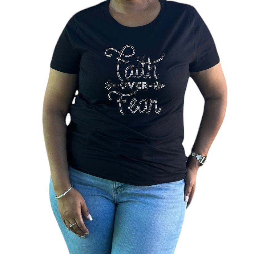 Faith Over Fear Rhinestone T-Shirt
