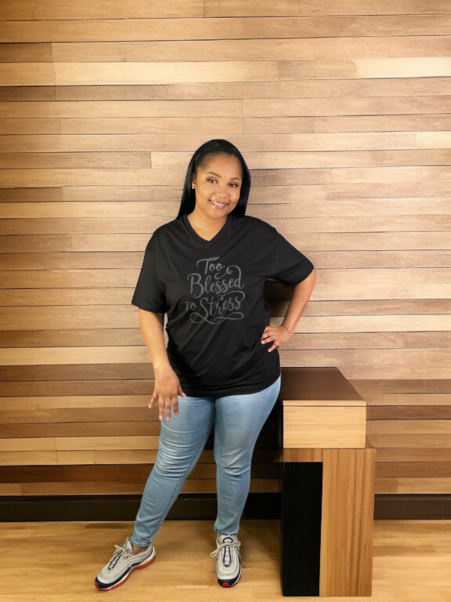 Too Blessed Rhinestone T-Shirt